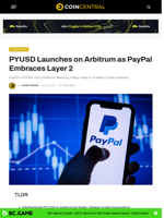 PYUSD Launches on Arbitrum as PayPal Embraces Layer 2