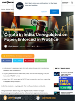 Crypto in India: Unregulated on Paper, Enforced in Practice | Live Bitcoin News