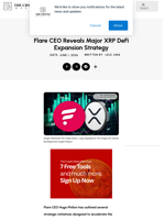 Flare CEO Reveals Major XRP DeFi Expansion Strategy