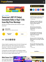 Tomorrow’s XRP ETF Debut: Immediate Rally or Rug? 2 AIs Issue Big Price Warnings