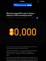 Was the largest BTC sale in history linked to a 2011 exchange hack?