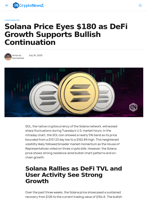 Solana Price Eyes $180 as DeFi Growth Supports Bullish Continuation - CryptoNewsZ