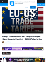 US-EU Trade Deal Good for Bitcoin, Says Fundstrat. See Why SUBBD Is a Good Play