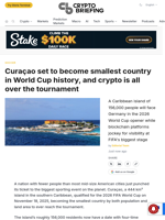 Curaçao set to become smallest country in World Cup history, and crypto is all over the tournament