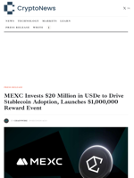 MEXC Invests $20 Million in USDe to Drive Stablecoin Adoption, Launches $1,000,000 Reward Event - Crypto-News.net