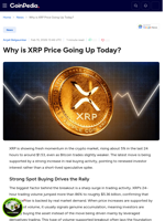 Why is XRP Price Going Up Today?