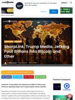 SharpLink, Trump Media, Jetking Pour Billions into Bitcoin and Ether | Live Bitcoin News
