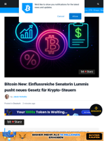 Bitcoin New: Einflussreiche Senatorin Lummis pusht neues Gesetz für Krypto-Steuern | Bitcoinist.com