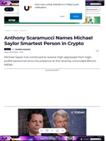 Anthony Scaramucci Names Michael Saylor Smartest Person in Crypto - U.Today