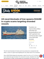 US naval blockade of Iran spawns $344M in crypto scams targeting stranded vessels