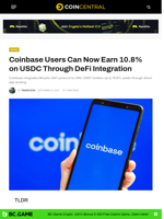 Coinbase Users Can Now Earn 10.8% on USDC Through DeFi Integration - CoinCentral