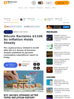 Bitcoin Reclaims $110K As Inflation Holds Steady – Markets and Prices Bitcoin News