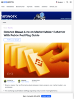 Binance Shares 6 Market Maker Red Flags to Watch Out For