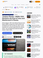 'Useless Plastic': NSPK CEO Declares the End of Visa and Mastercard in Russia