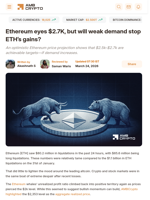 Ethereum eyes $2.7K, but will weak demand stop ETH's gains? - AMBCrypto