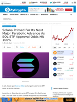 Solana Primed For Its Next Major Parabolic Advance As SOL ETF Approval Odds Hit 100% ⋆ ZyCrypto