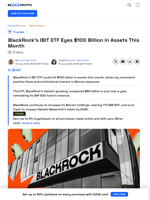 BlackRock's IBIT ETF Could Hit $100 Billion in July