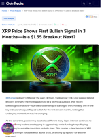 XRP Price Shows First Bullish Signal in 3 Months—Is a $1.55 Breakout Next?