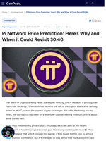 Pi Network Price Prediction: Here’s Why and When it Could Revisit $0.40