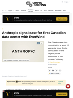 Anthropic signs lease for first Canadian data center with EverWind