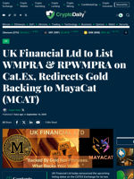UK Financial Ltd to List WMPRA & RPWMPRA on Cat.Ex, Redirects Gold Backing to MayaCat (MCAT) - Crypto Daily