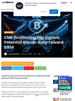 CME Positioning Flip Signals Potential Bitcoin Rally Toward $85K | Live Bitcoin News
