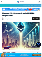 5 Reasons Why Ethereum Price To $15,000 Is ‘Programmed’