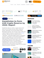 Kazakhstan to Form $1B Crypto Reserve by 2026: Report – News Bytes Bitcoin News