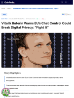 Vitalik Buterin Warns EU’s Chat Control Could Break Digital Privacy: 