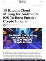 10 Bitcoin Cloud Mining for Android & iOS To Earn Passive Crypto Income