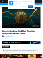 Bitcoin Realised Cap Hits $1T All‑Time High: Strong Capital Base For Growth | Bitcoinist.com