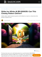 Shiba Inu Winks At $0.000035: Can This Cheeky Pattern Deliver? - DailyCoin