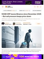 500M XRP leaves Binance since November 2025 - But sell pressure keeps price down - AMBCrypto