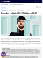 Block Inc. Holds 28,355 BTC Worth $2.2B
