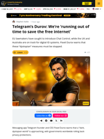 Time Is Running Out to Save internet Freedom, Warns Pavel Durov
