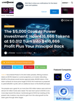 The $5,000 Ozak AI Power Investment: How 416,666 Tokens at $0.012 Turn Into $416,666 Profit Plus Your Principal Back | Live Bitcoin News