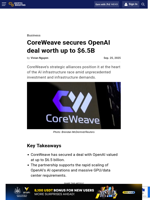 CoreWeave secures OpenAI deal worth up to $6.5B