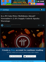 Is a Pi Coin Price Meltdown Ahead Amid November Supply Unlock?