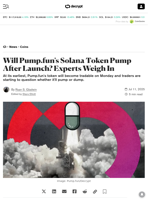 Will Pump.fun's Solana Token Pump After Launch? Experts Weigh In - Decrypt