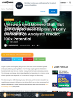Uniswap and Monero Stall, But ZKP Crypto Sees Explosive Early Demand as Analysts Predict 100x Potential | Live Bitcoin News
