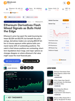 Ethereum Derivatives Flash Mixed Signals as Bulls Hold the Edge