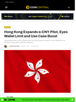 Hong Kong Expands e-CNY Pilot, Eyes Wallet Limit and Use Case Boost - CoinCentral