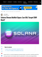 Solana Shows Bullish Signs: Will SOL Hit $185 Next?