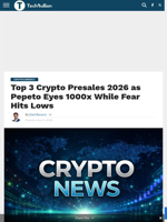 Top 3 Crypto Presales 2026 as Pepeto Eyes 1000x While Fear Hits Lows - TechBullion