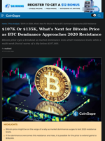 $107K Or $135K, What's Next for Bitcoin Price as BTC Dominance Approaches 2020 Resistance