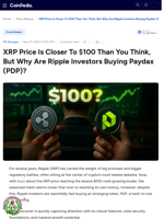 XRP Price Is Closer To $100 Than You Think, But Why Are Ripple Investors Buying Paydax (PDP)?