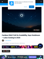 Cardano Didn’t Fail On Scalability, Says Hoskinson