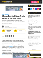 5 Things That Could Move Crypto Markets in The Week Ahead