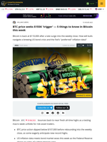 BTC price seeks $155K 'trigger' — 5 things to know in Bitcoin this week