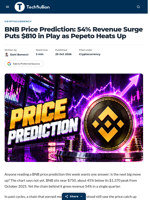 BNB Price Prediction: 54% Revenue Surge Puts $810 in Play as Pepeto Heats Up - TechBullion